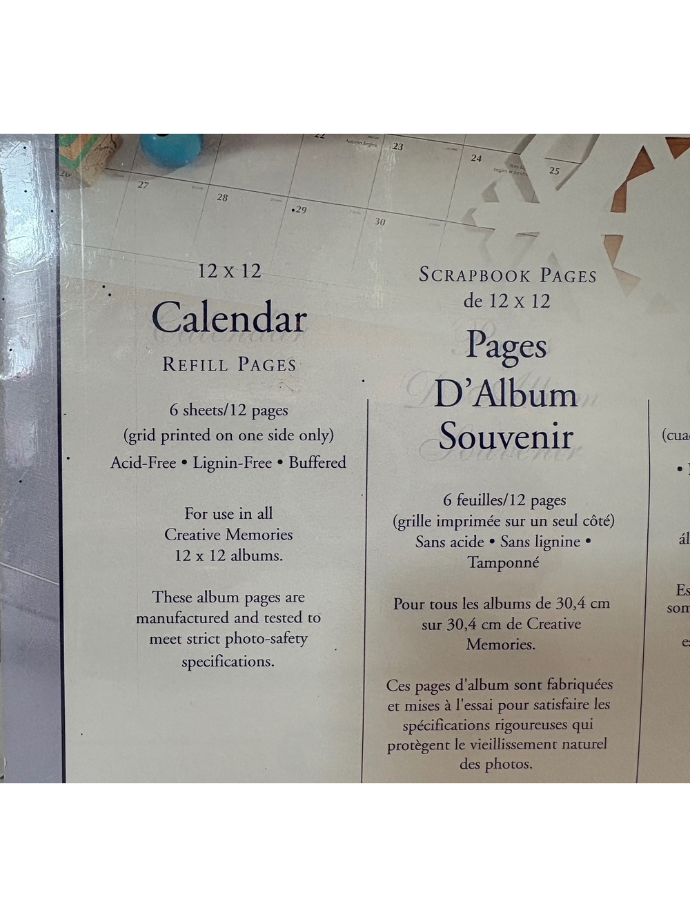 Creative memories calendar replacement pack
